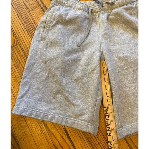 VTG Nike Big Black Swoosh Sweat Shorts Pockets Men’s M Gray Drawstring Pull On - Picture 7 of 10